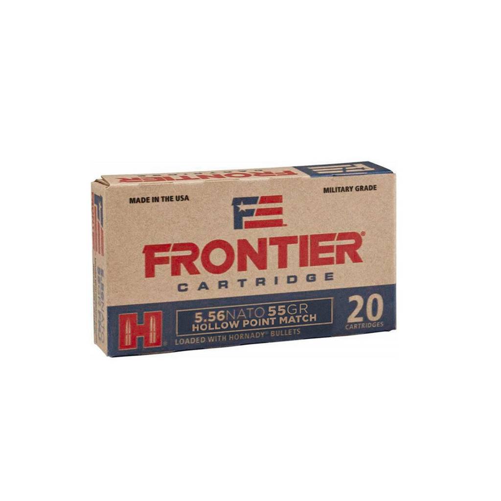 Hornady Frontier Rifle Ammunition 5.56X45 NATO 55 gr HP-MATCH 3240 fps 500/ct Case (25-20/ct)