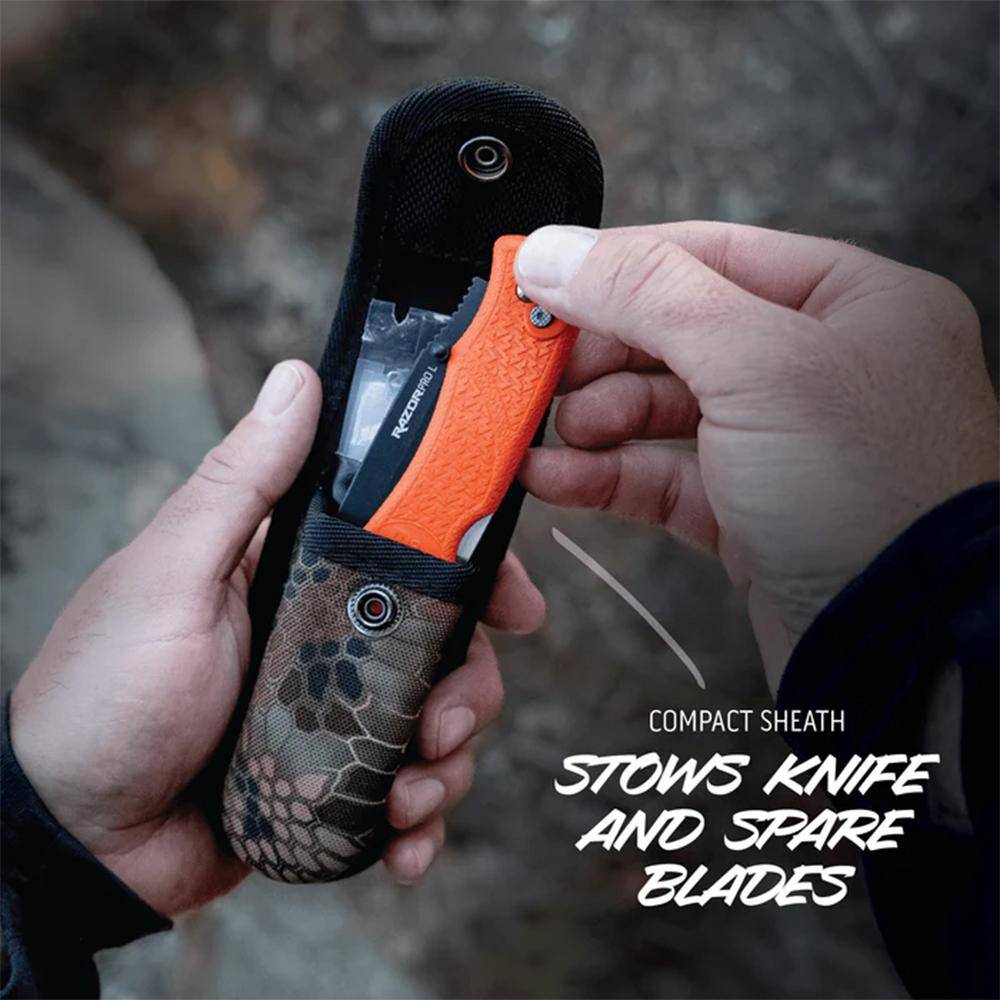 Outdoor Edge RazorPro L Replaceable Blade Folding Knife 3-1/2" Drop Point Blade Orange - Image 6