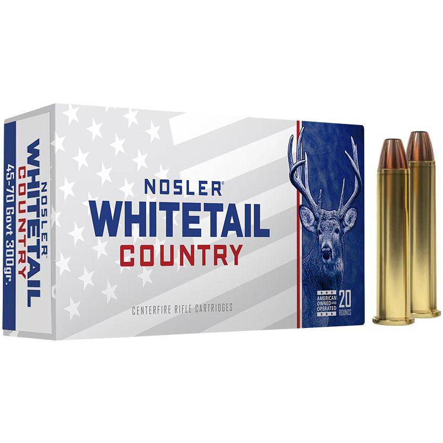 Nosler Whitetail Country Rifle Ammunition 45-70 Govt 300gr LFN 1950 fps 20/ct - Image 5