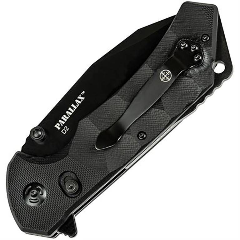 Master Cutlery Elite Tactical Parallax Manual Folding Knife 3 1/2" Blade Black - Image 2