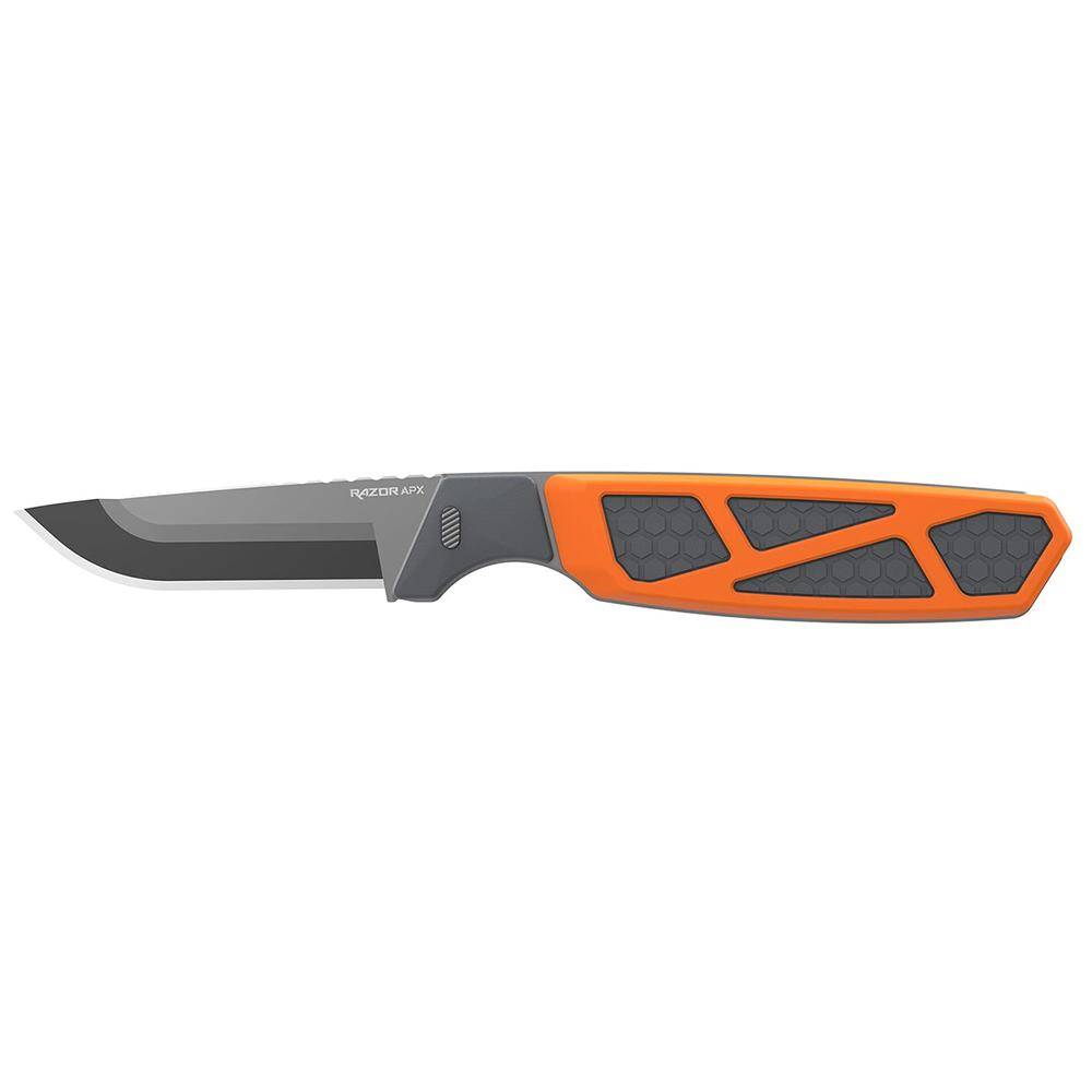 Outdoor Edge Razor Apx Fixed Knife with 3" Removable Drop Point Blades Orange