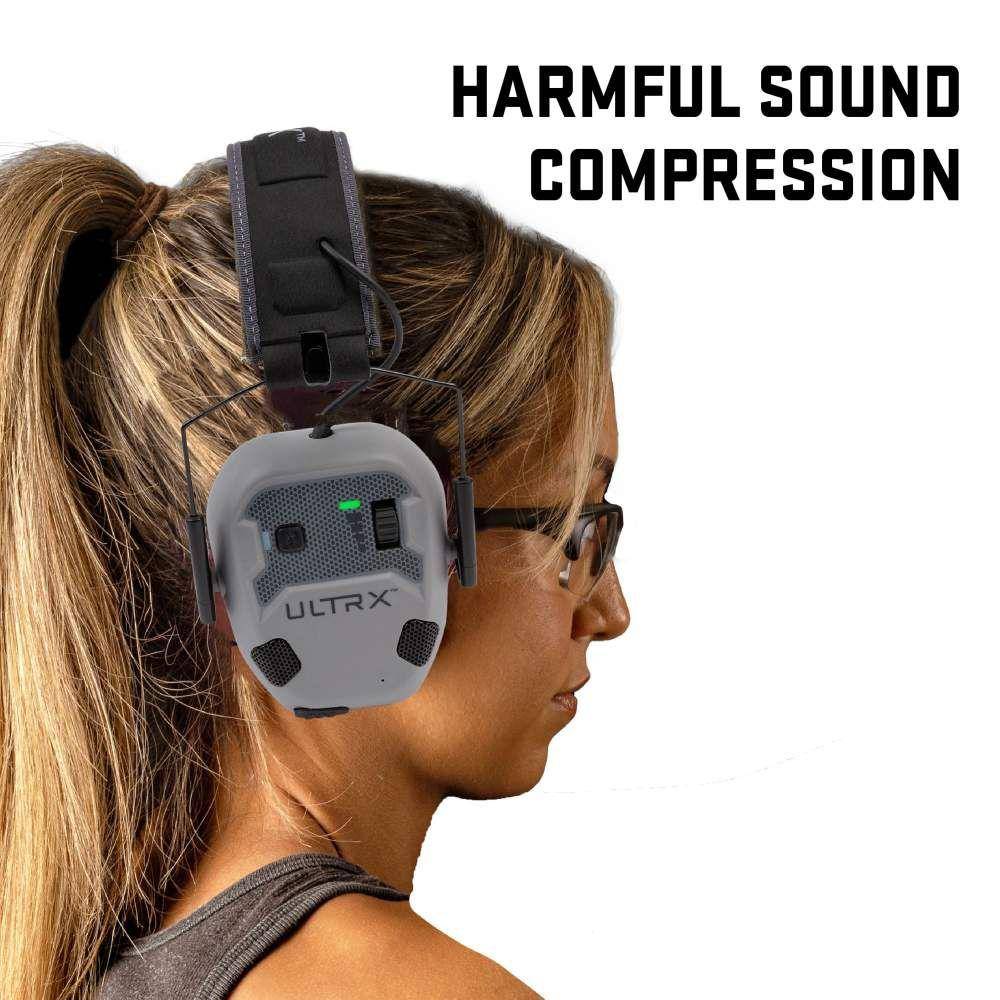 Allen ULTRX Bionic Fuse Bluetooth Electronic Ear Muffs 22dB Cement Grey - Image 4