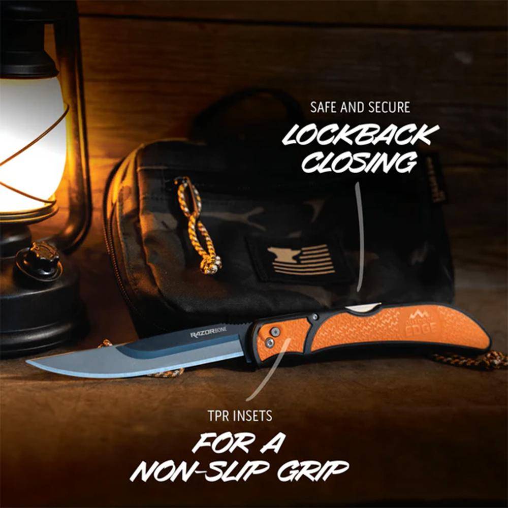 Outdoor Edge RazorBone Replaceable Blade Folding Knife with Boning Drop-point and Gutting Blades - Image 3