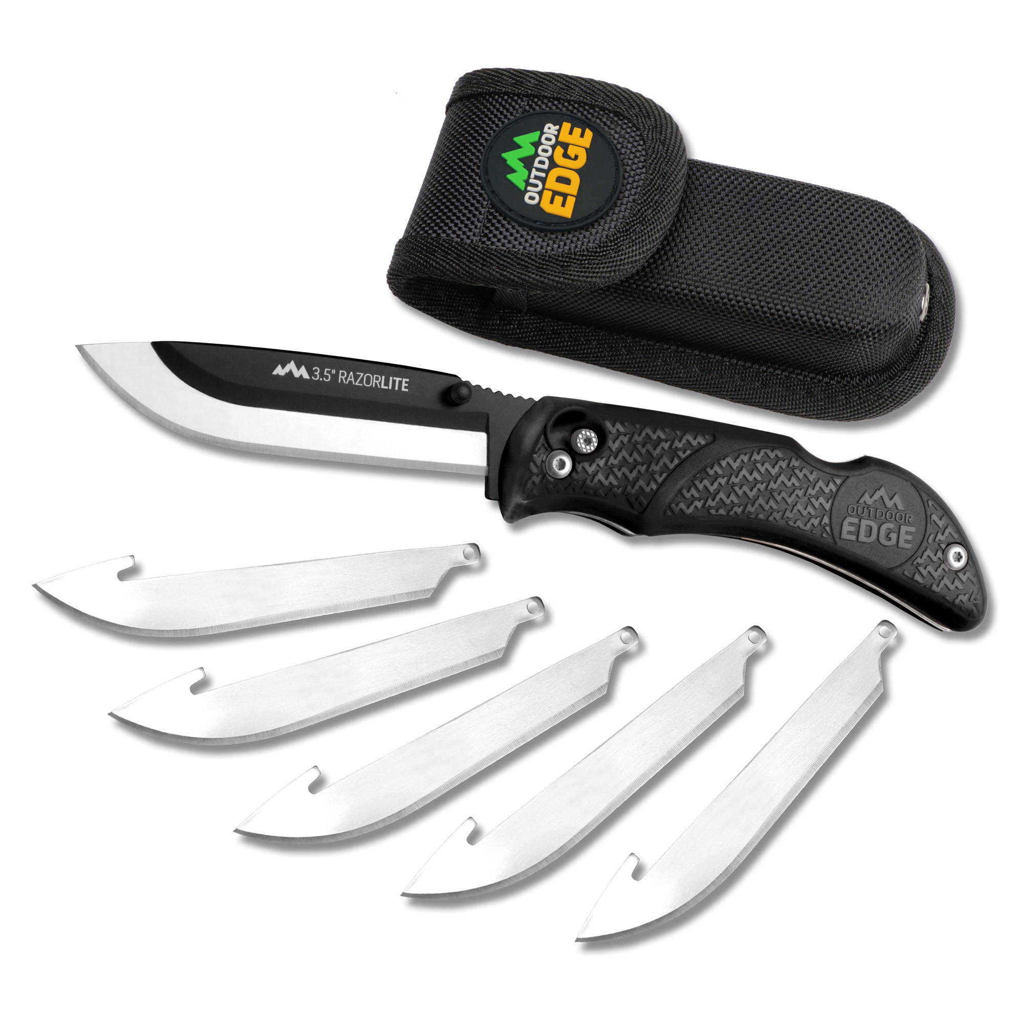 Outdoor Edge RazorPro L Replaceable Blade Hunting Knife 3-1/2" Drop Point Blade Black - Image 9