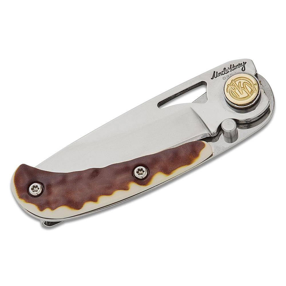 Uncle Henry Next Gen 3UH Folding Knife 2-1/5" Drop Point Blade Staglon Steel Clamshell - Image 3