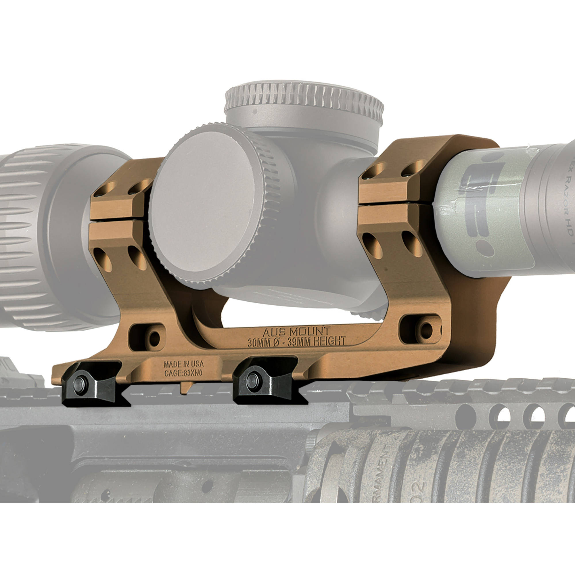 Reptilia AUS 1-Piece Scope Mount 34mm 1.54" FDE - Image 2