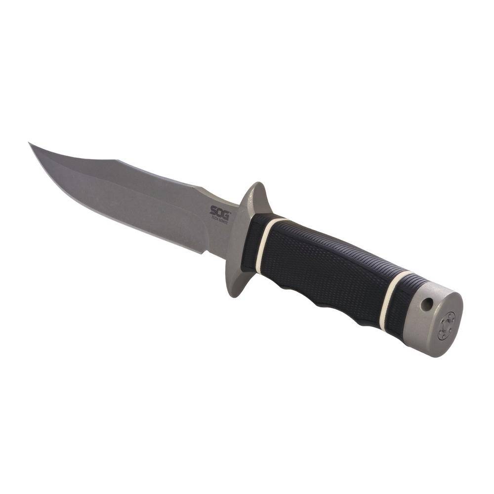 SOG Knives Tech Bowie Knife 6-2/5" Fixed Clip Point Blade Black - Image 4