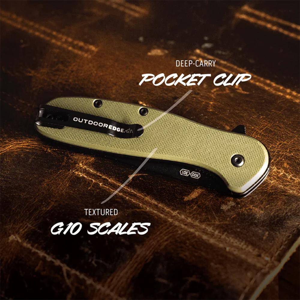 Outdoor Edge Razor VX2 Replaceable Blade Folding Knife 3" Drop Point Blade Green - Image 4