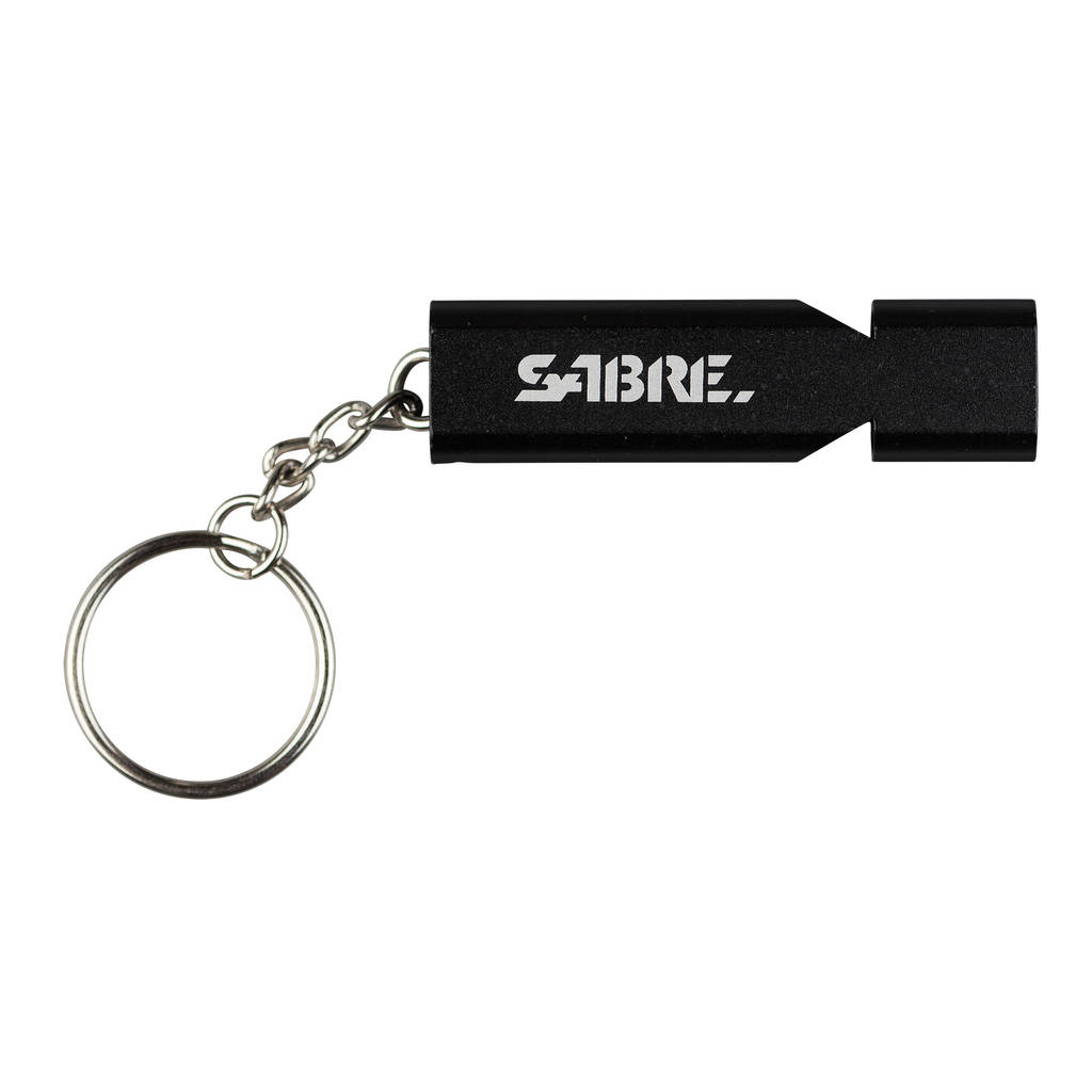 SABRE WHISTLE W/LANYARD BLACK
