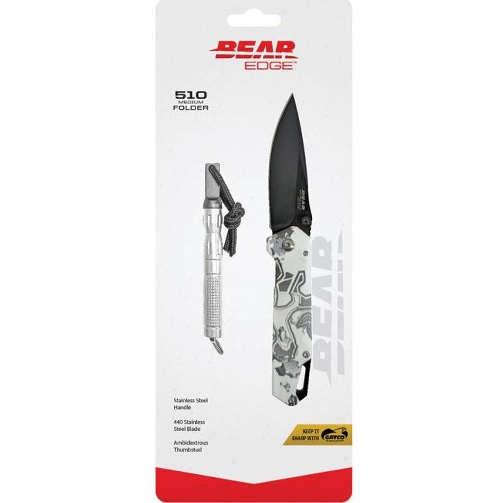 Bear & Son Edge Folding Knife 3" Drop Point Blade Truetimber White Viper - Image 5