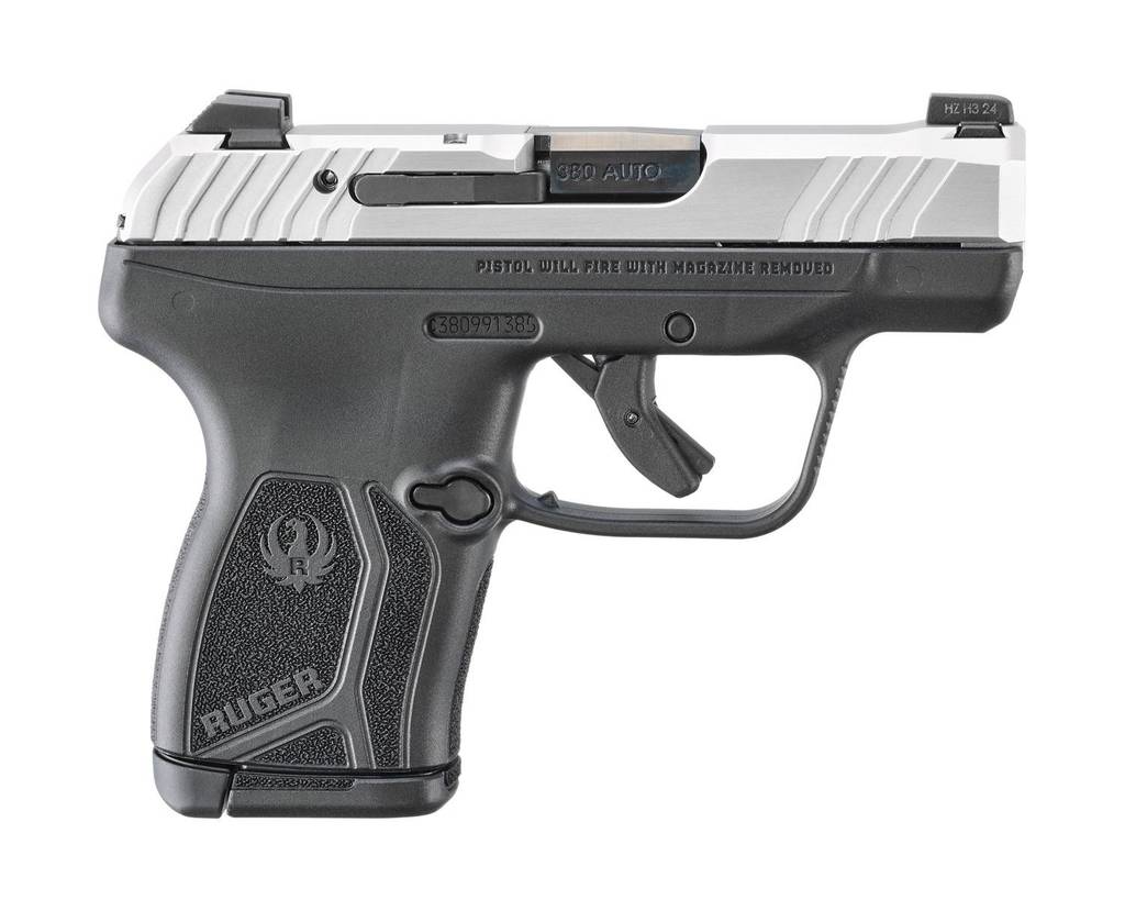Ruger LCP MAX Handgun .380 Auto 10rd Magazine 2.80'' Black Oxide Barrel Loaded Chamber Indicator Stainless Slide/Black Grip Thumb Safety