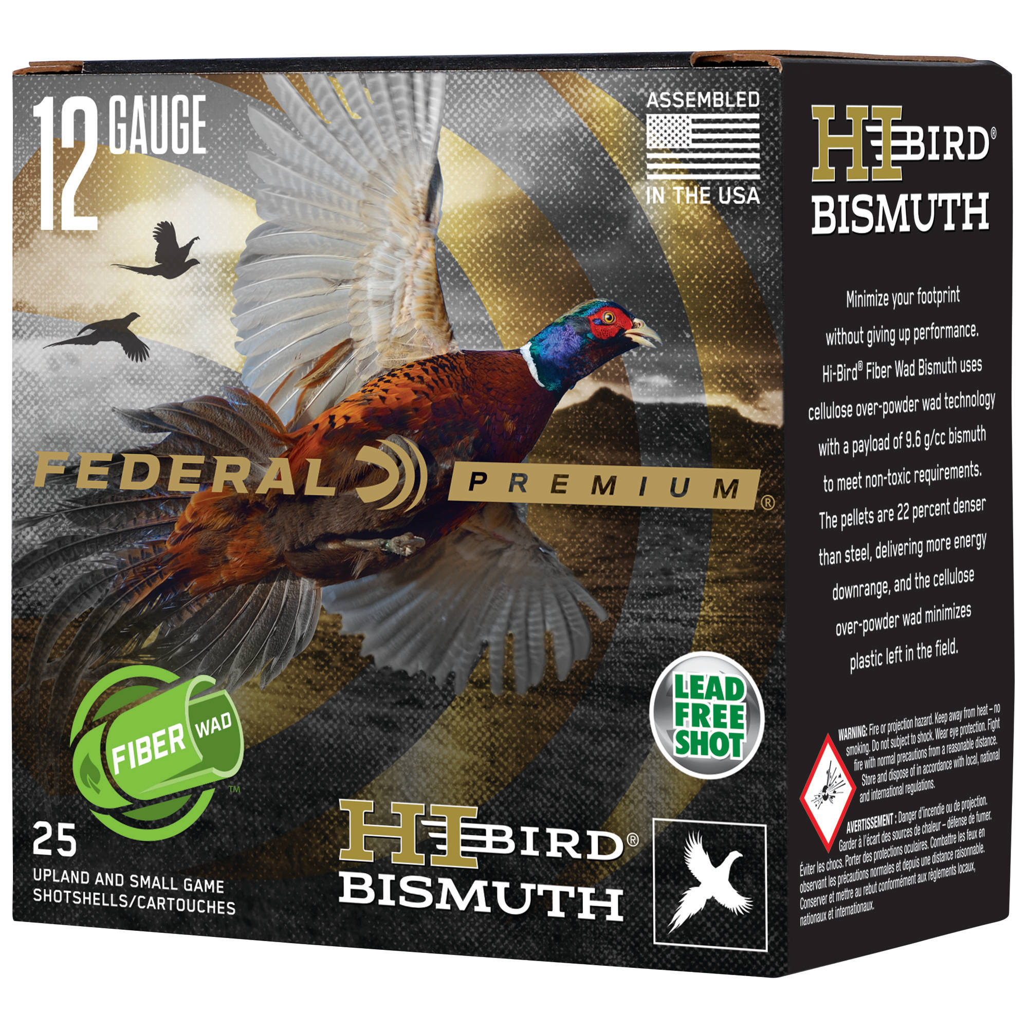 Federal Hi-Bird Fiber Wad Bismuth Shotshells 12ga 2-3/4" 1-1/4oz 1330fps #5 25/ct - Image 2