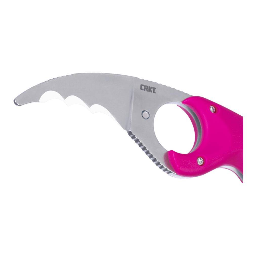 CRKT Bear Claw Fixed Knife 2-2/5" Hawkbill Blade Pink - Image 3