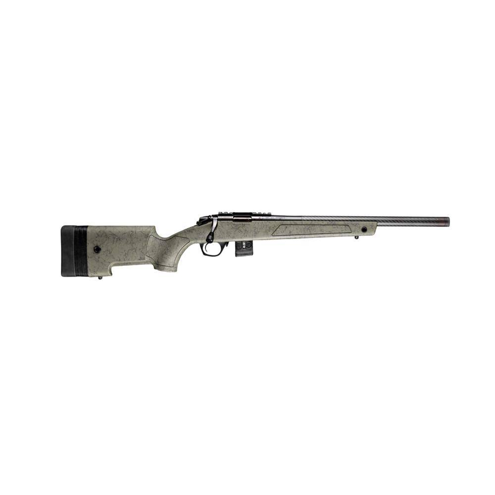 Bergara BMR-X Rifle .17 HMR 5rd (1) & 10rd (1) Magazines 18" Carbon Fiber Barrel Green w/Black Webbing Stock