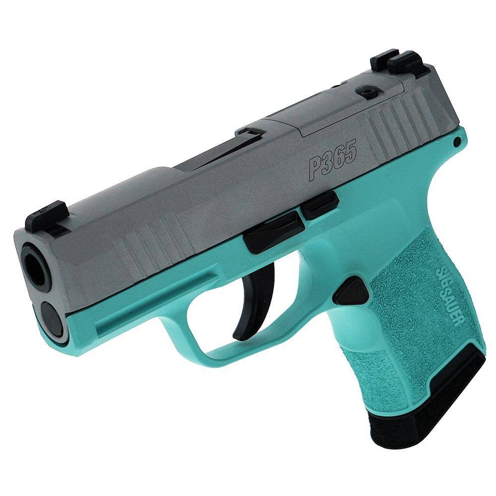 Sig Sauer "Silver Slide/Robin's Egg Blue Frame" P365 Optic Ready Handgun 9mm Luger 10rd Magazines(2) 3.1" Barrel X-RAY 3 Sights - Image 3
