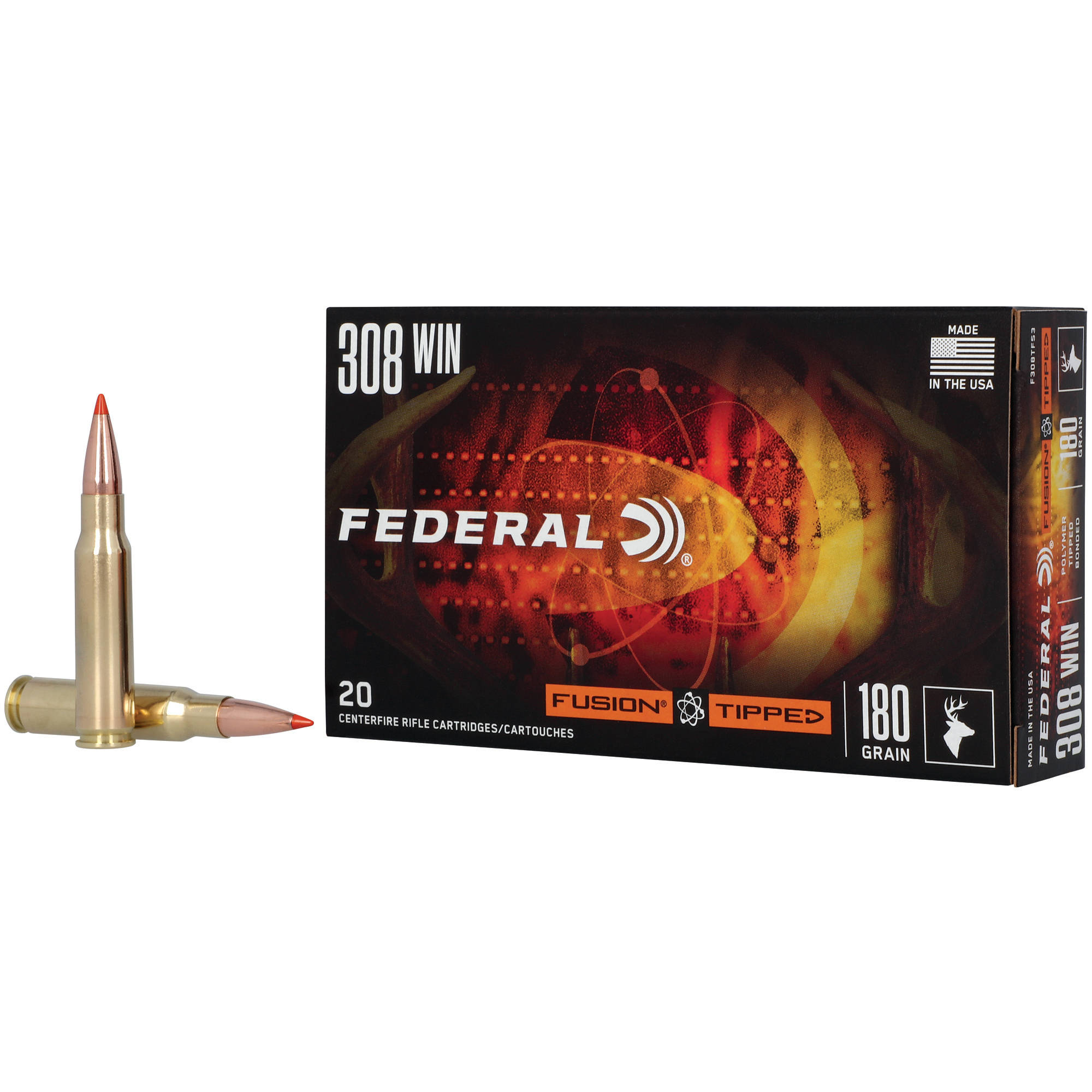 Federal Fusion Tipped Rifle Ammunition 308 Win 180gr PT 2600 fps 20/ct - Image 3