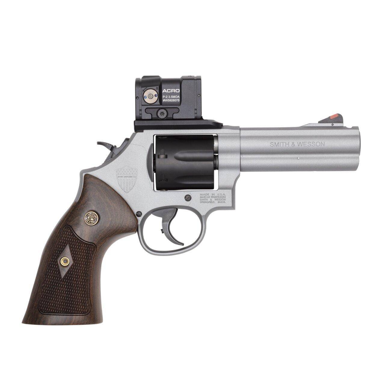 S&W 686 Plus Spec Series R Bundle 357 Mag 7rd Capacity 4.12" Barrel Titanium Cerakote w/ACRO P-2 Bag Moon Clips - Image 2