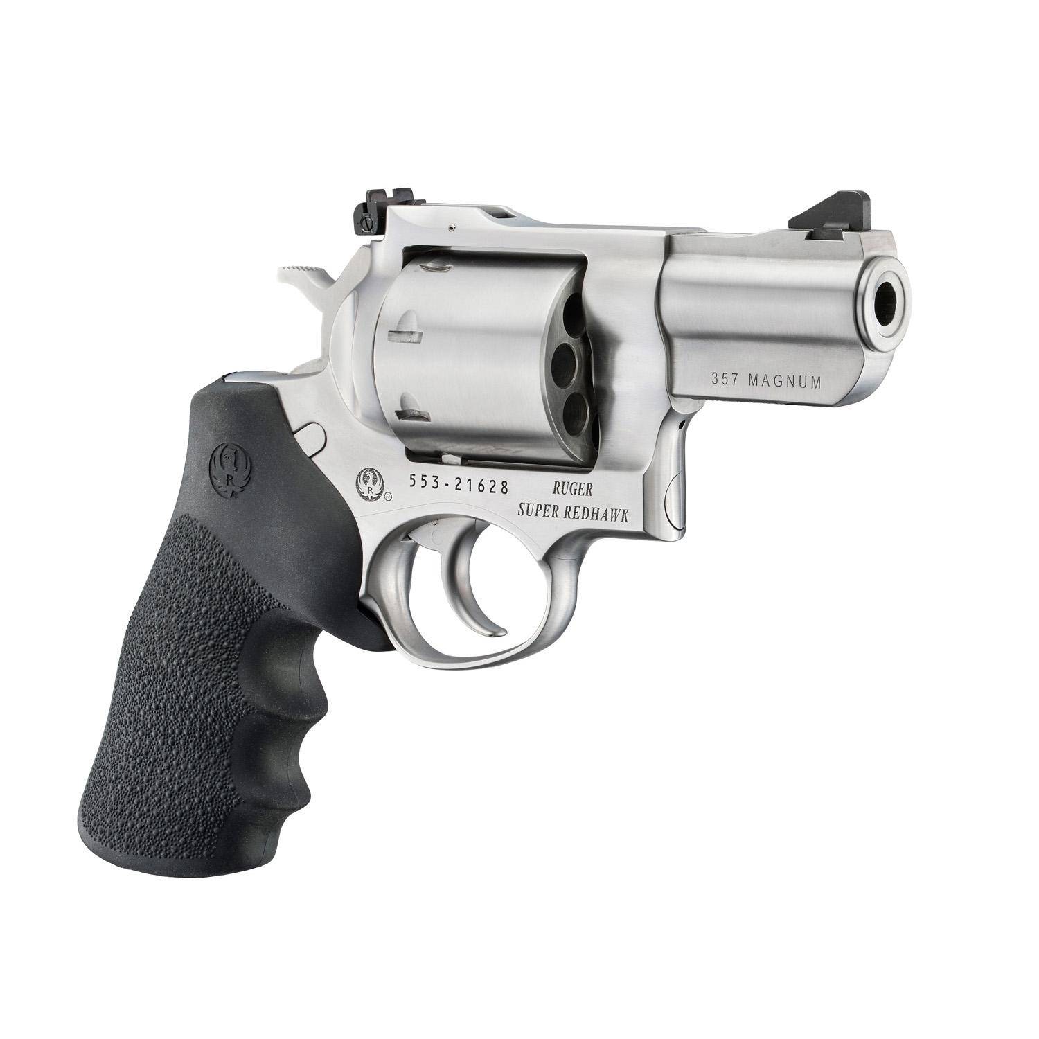 Ruger Super Redhawk Handgun .357 Mag 8rd Capacity 2.5" Barrel Satin Stainless Hogue Grip Adjustable Sight - Image 2
