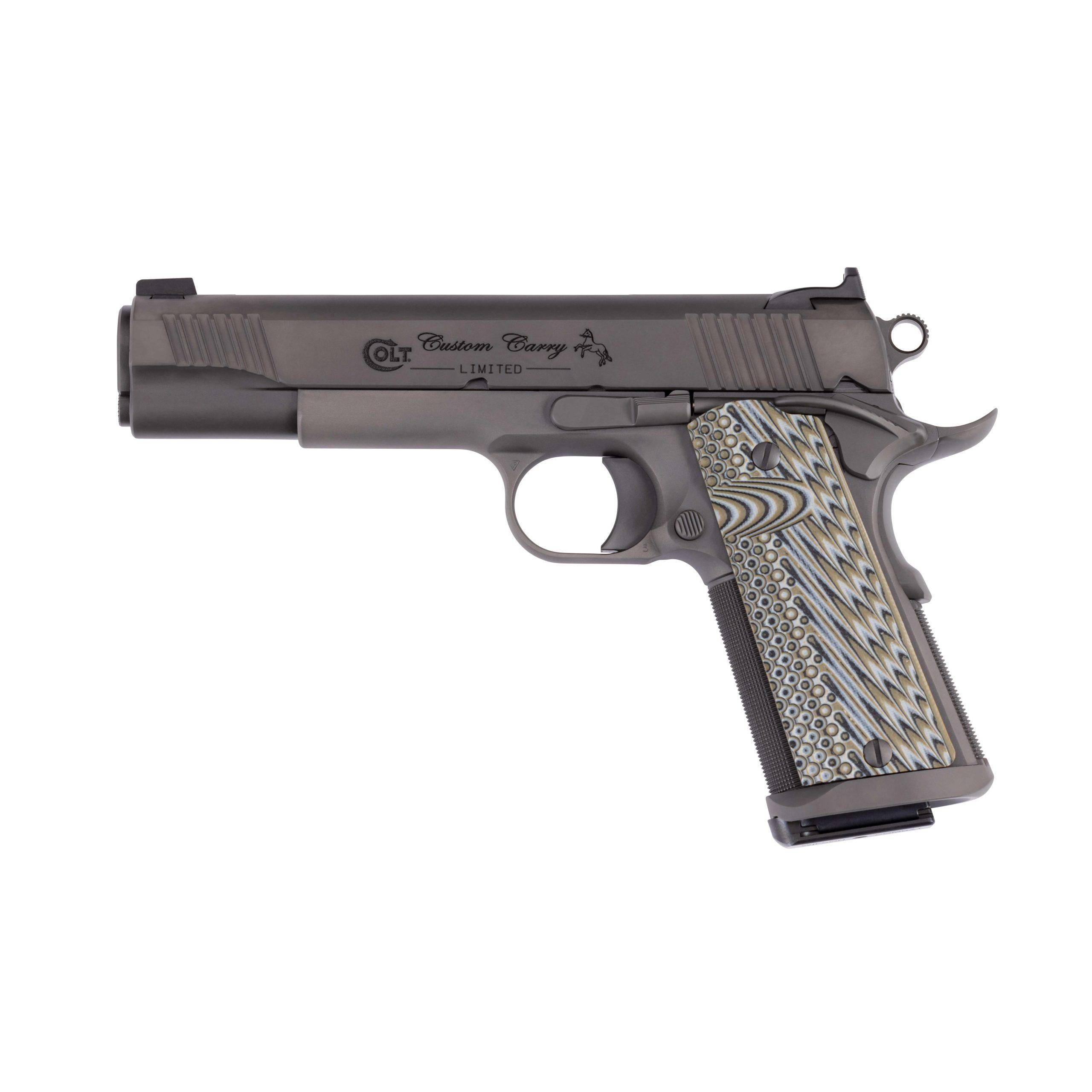 Colt CCU Government Model Handgun 9mm Luger 9rd Magazine 5" Barrel Stainless/Smoke DLC G10 Grips