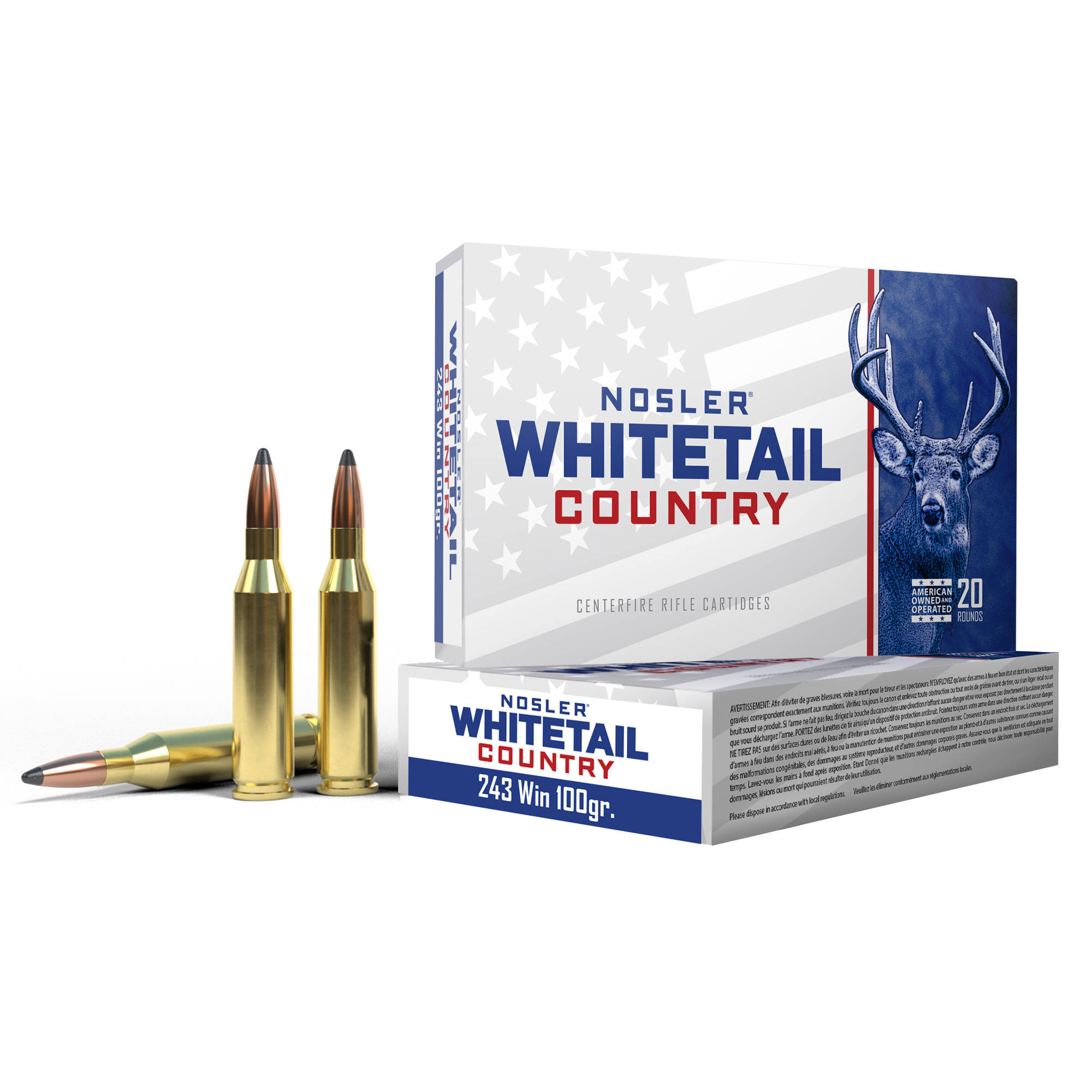 Nosler Whitetail Country Rifle Ammunition .243 Win 100gr SP 20/ct - Image 3