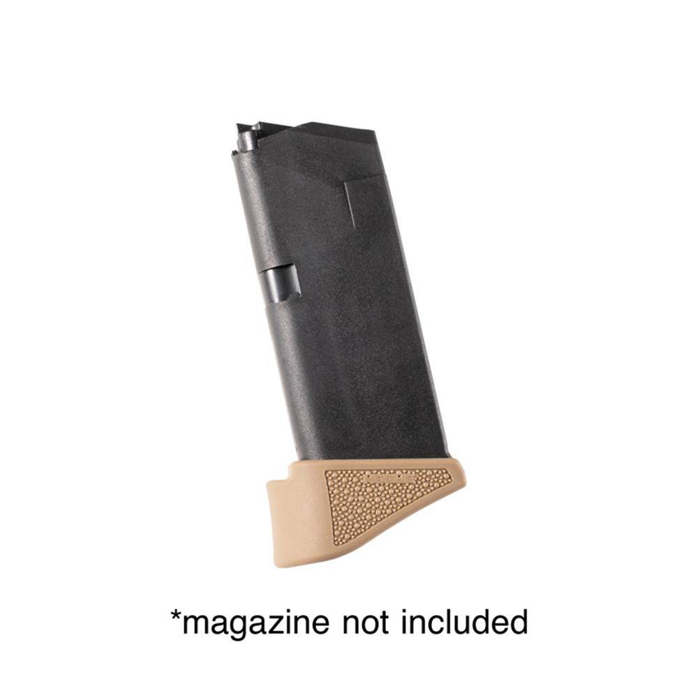 Hogue Overmolded Rubber Grip Extension Base Pad for Glock 26 10/rd Magazines FDE - Image 3