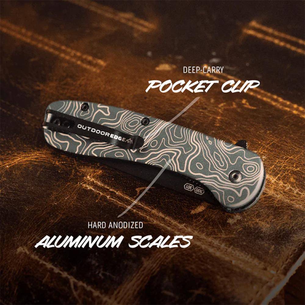 Outdoor Edge Razor VX1 Replaceable Blade Folding Knife 3" Drop Point Blade Green - Image 3