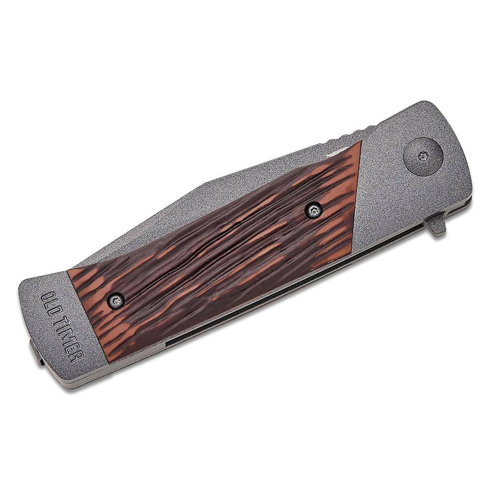 Old Timer Frontier Manual Folding Knife 3-1/2" Clip Point Blade Rosewood - Image 3