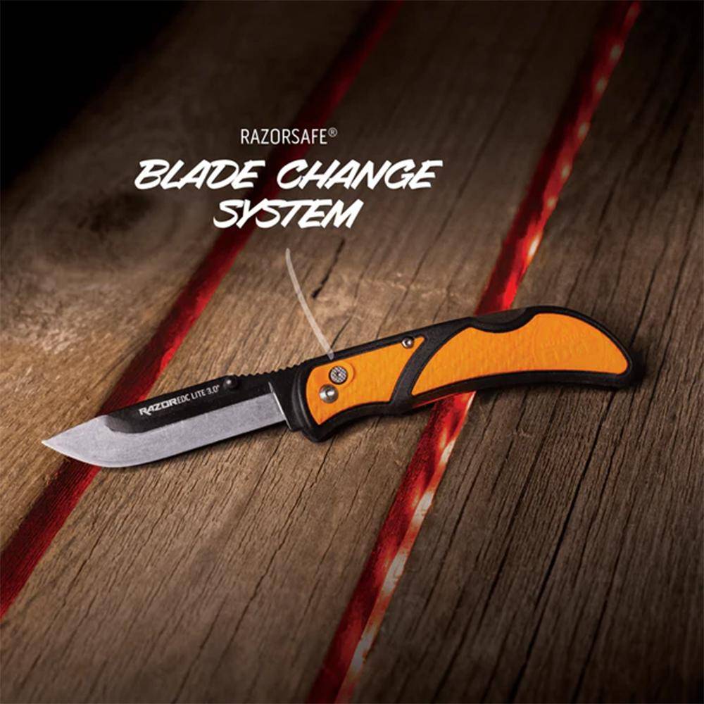 Outdoor Edge RazorEDC Lite Replaceable Blade Folding Knife 3" Drop Point Blade Blue - Image 2