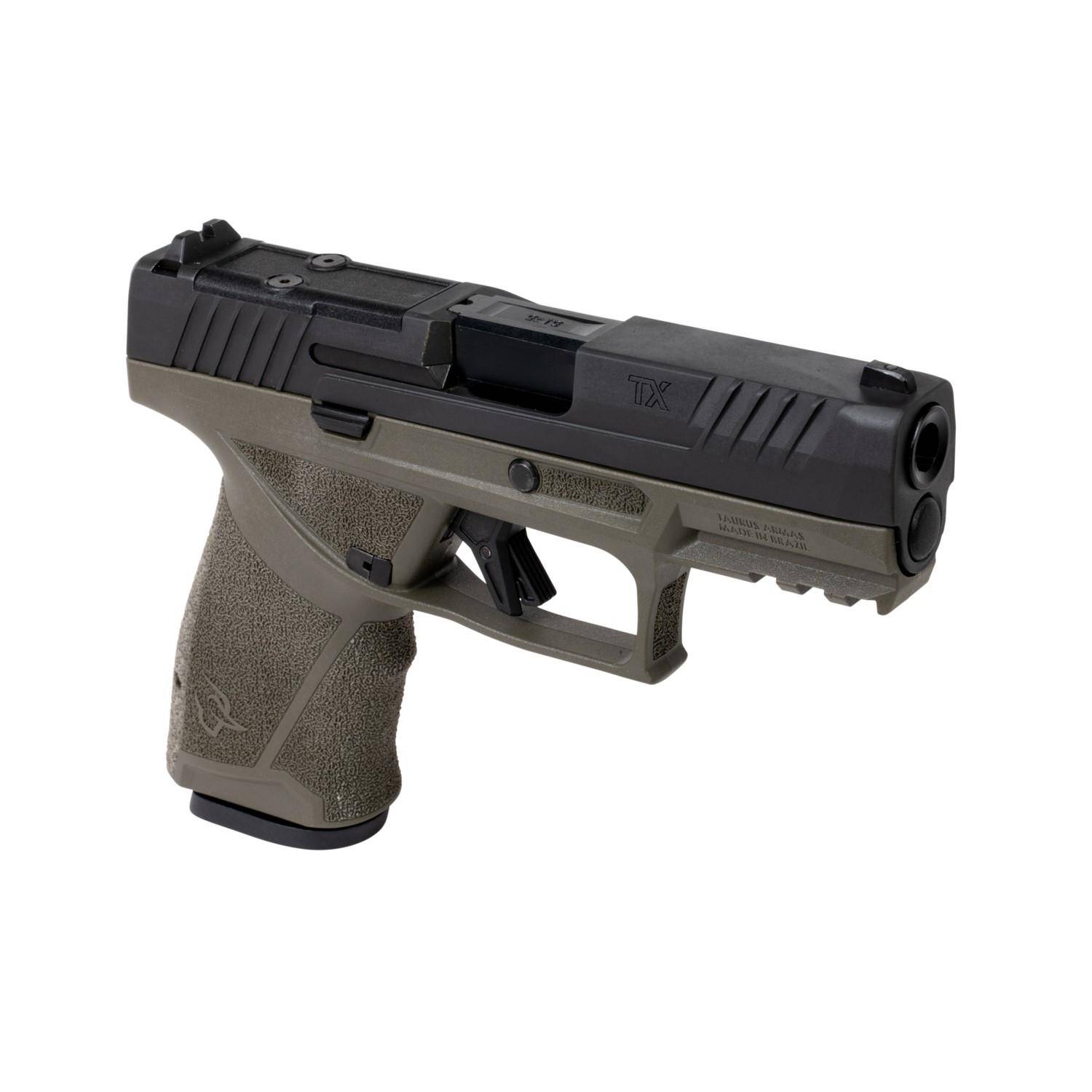 Taurus TX9 Compact Handgun 9mm Luger 15rd Magazines(2) 4" Barrel ODG Grip Black Slide - Image 3