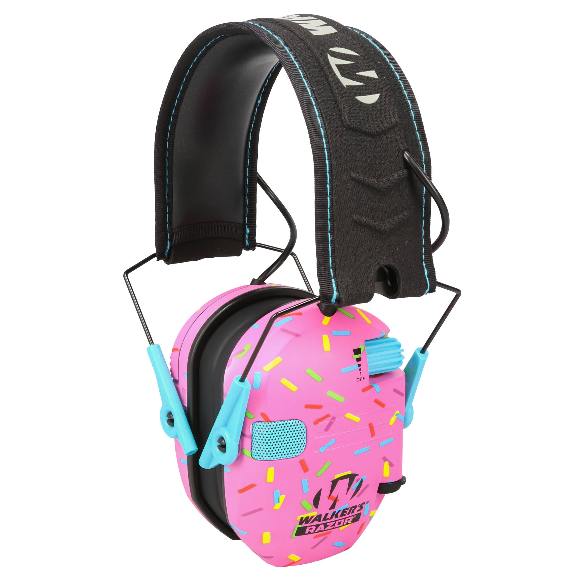 Walker's Razor Slim Electronic Ear Muff 23dB Pink Sprinkles - Image 2