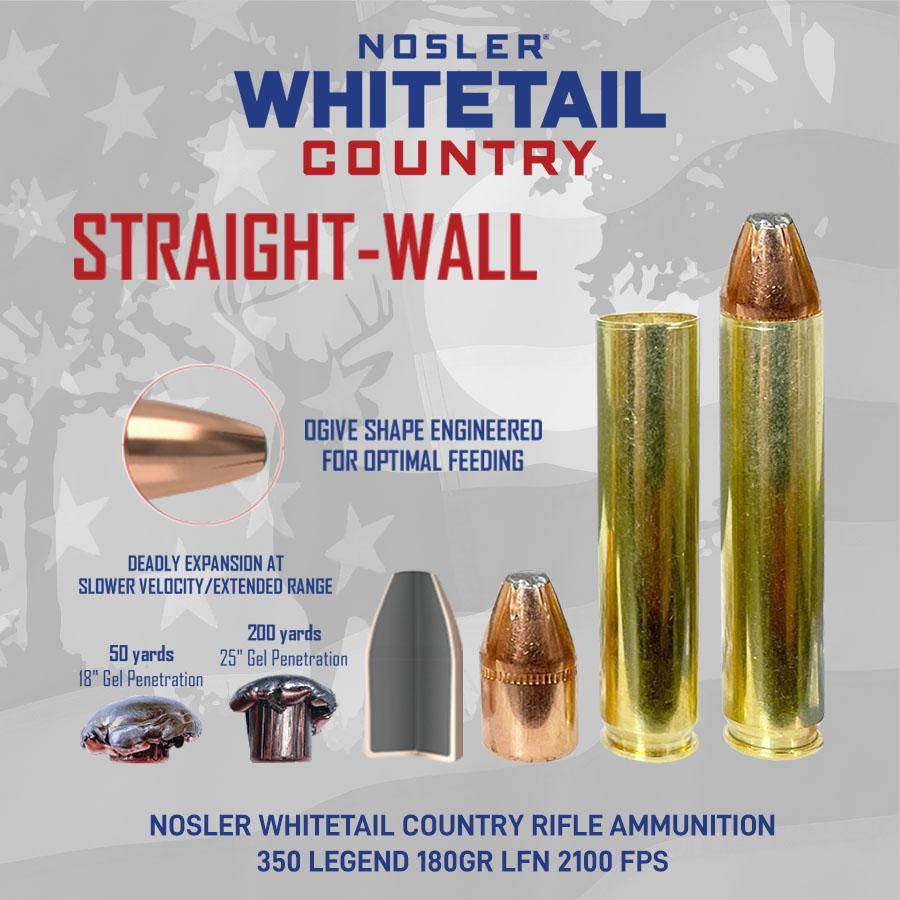 Nosler Whitetail Country Rifle Ammunition 45-70 Govt 300gr LFN 1950 fps 20/ct - Image 13