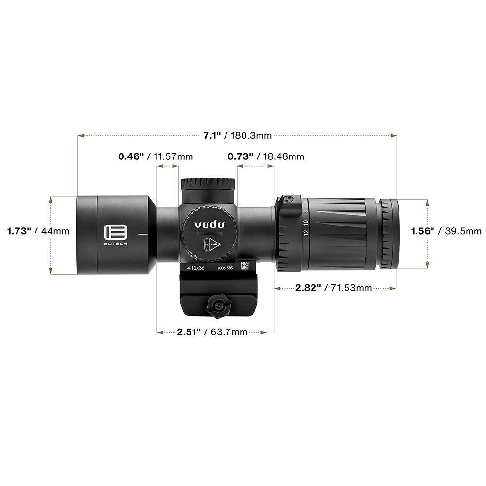 EOTech Vudu Rifle Scope Package 4-12x36 36mm FFP MD5 Black with EFLX and Ring Mount - Image 5