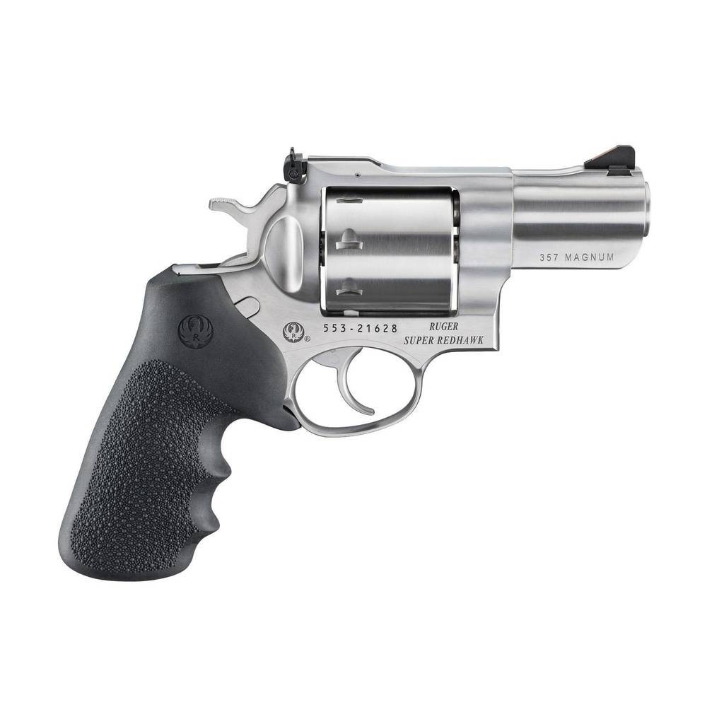Ruger Super Redhawk Handgun .357 Mag 8rd Capacity 2.5" Barrel Satin Stainless Hogue Grip Adjustable Sight