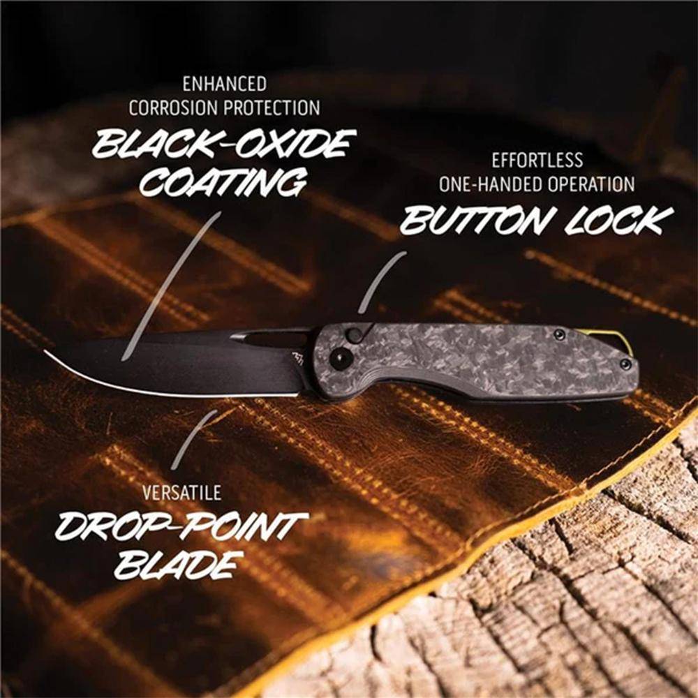 Outdoor Edge Kaytan Folding Knife 3-3/10" Drop Point Blade Black - Image 2