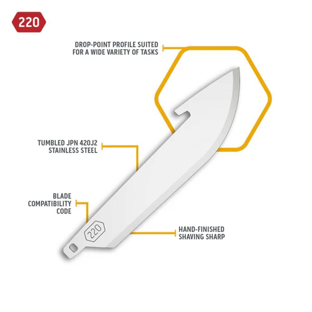 Outdoor Edge 2.2" Drop-Point Blade Pack Stainless 6/ct - Image 2