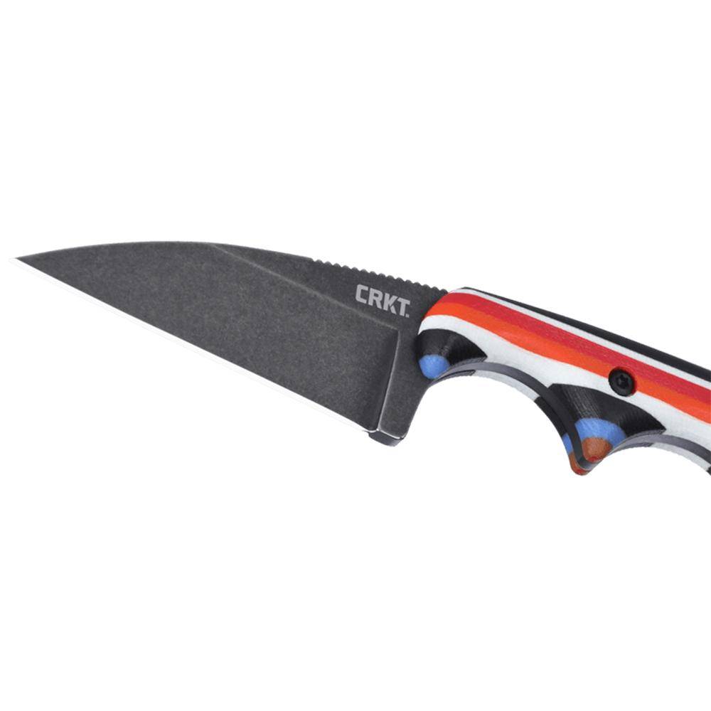 CRKT Minimalist Fixed Knife 2" Wharncliffe Blade Layered Multi-Color Handle - Image 3