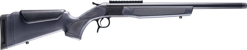 CVA Scout Single Shot Rifle .243 Win 20" Threaded Blued Barrel Grey Stock 0 MOA Pic Rail
