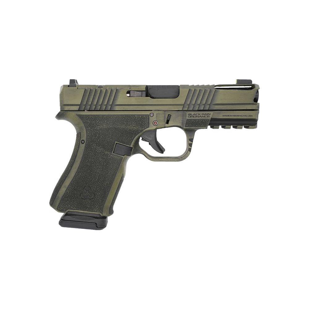 Black Rain Ordnance Frontline+ Handgun 9mm Luger 15rd Magazine 3.75" Barrel Bazooka Green Battleworn