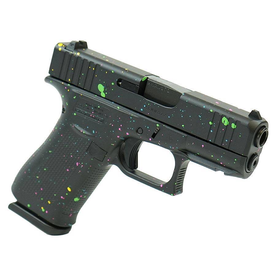 Glock 43X "Multi-Color Paint Splatter" Black Handgun 9mm Luger 10rd Magazines(2) 3.41" Barrel Accessory Rail USA Made - Image 2