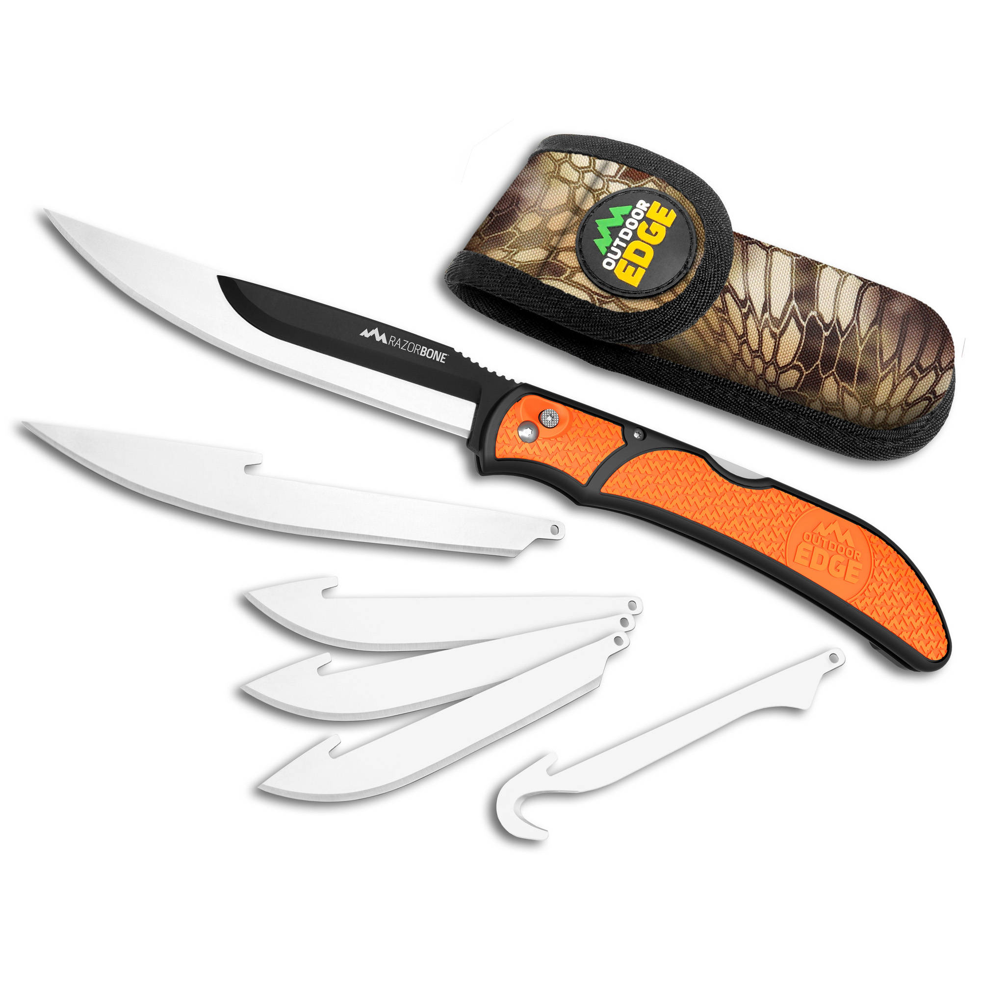 Outdoor Edge Razorbone Replaceable Blade Folding Knife 5" Drop Point Blade Orange - Image 7