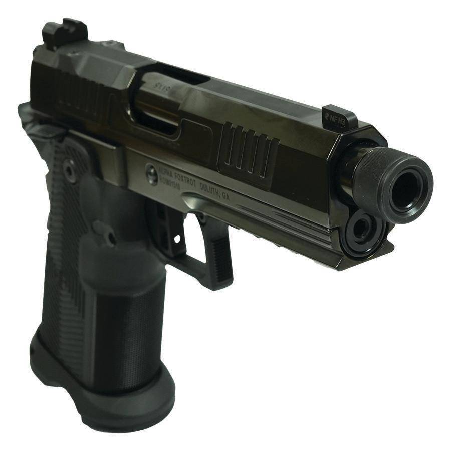 Alpha Foxtrot AF1911 Romulus Handgun 9mm Luger 17rd & 20rd Magazine 4.25" Threaded Barrel Black RMSc Cut Polished DLC - Image 2