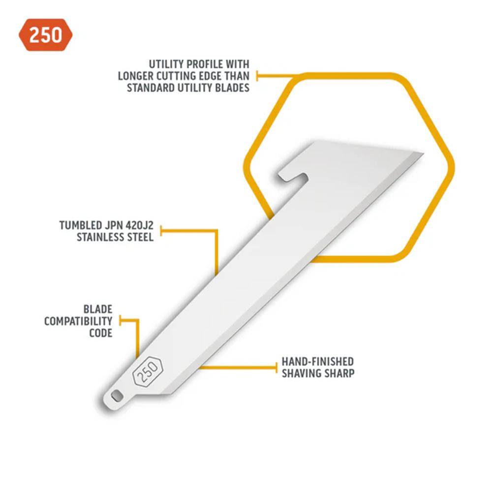 Outdoor Edge 2-1/2" Utility Blade Pack Stainless 6/ct - Image 2