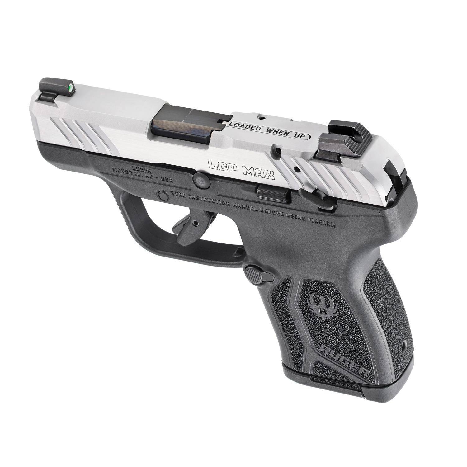 Ruger LCP MAX Handgun .380 Auto 10rd Magazine 2.80'' Black Oxide Barrel Loaded Chamber Indicator Stainless Slide/Black Grip Thumb Safety - Image 2