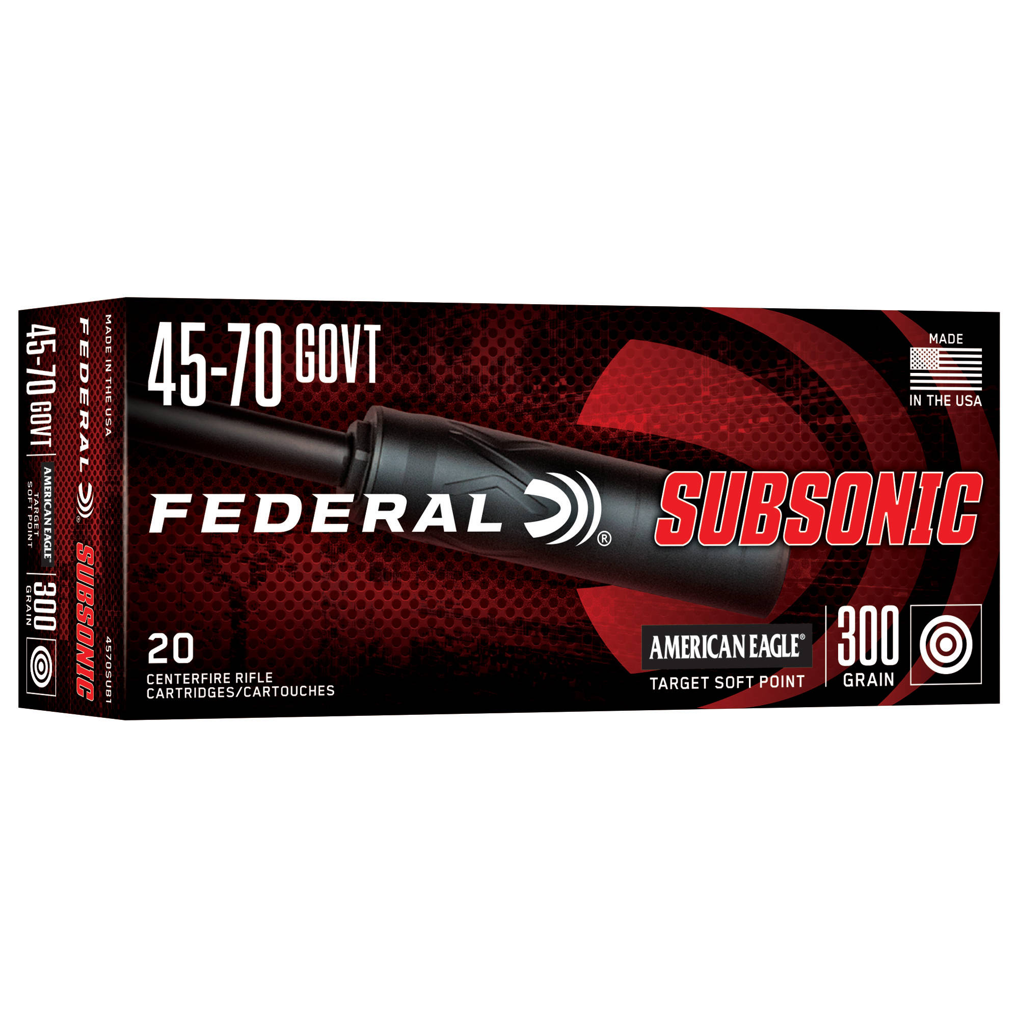 Federal Subsonic Rifle Ammunition .45-70 Govt 300gr SP 1000 fps 20/ct - Image 2