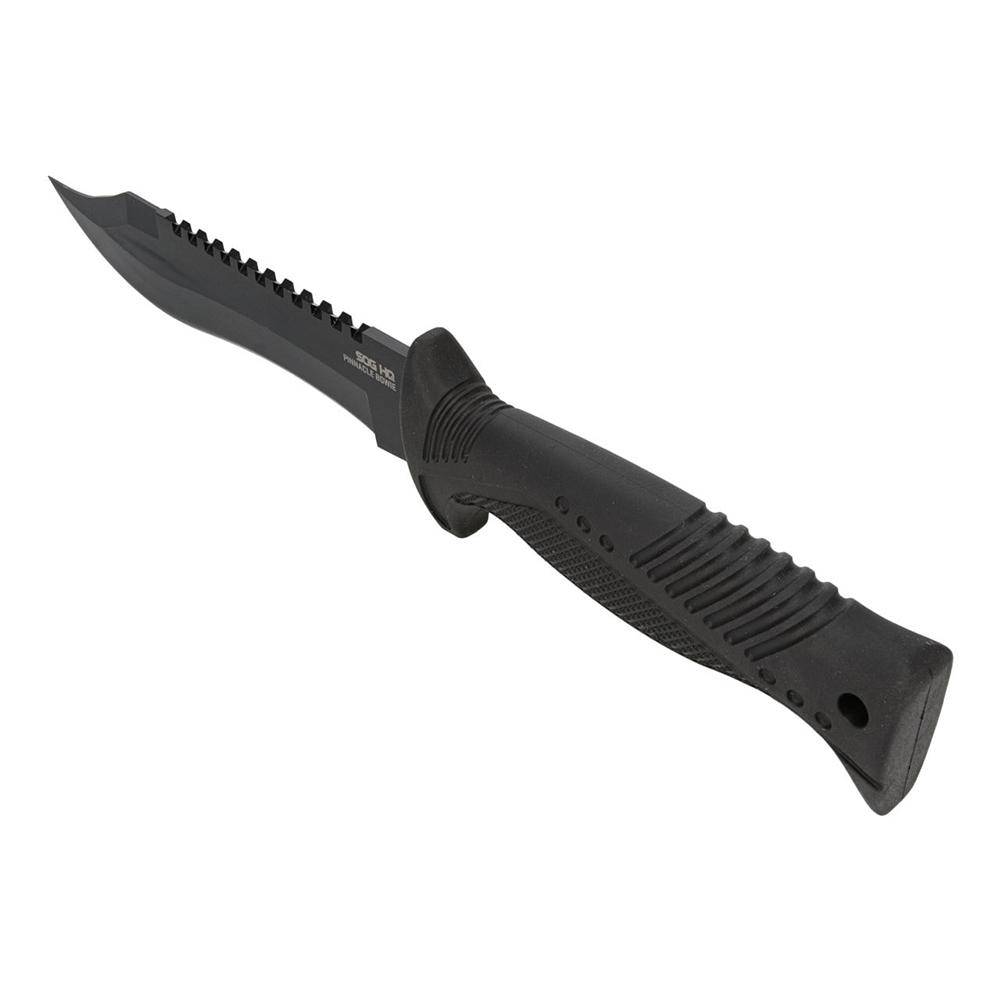 SOG Knives Pinnacle Bowie Fixed Knife 7-1/2" Clip Point Blade Black - Image 3