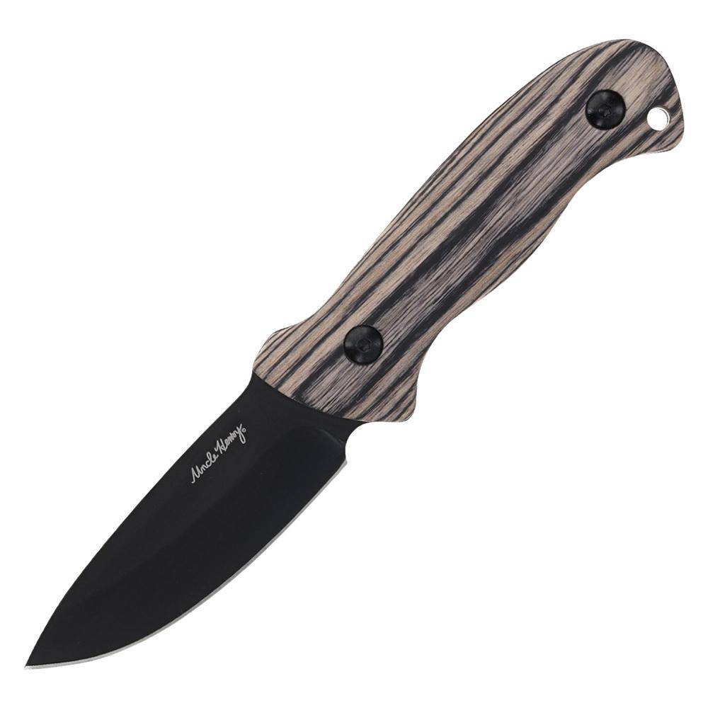 Uncle Henry Fixed Blade Knife 3" Drop Point Blade Pakkawood with Headlamp - Image 2