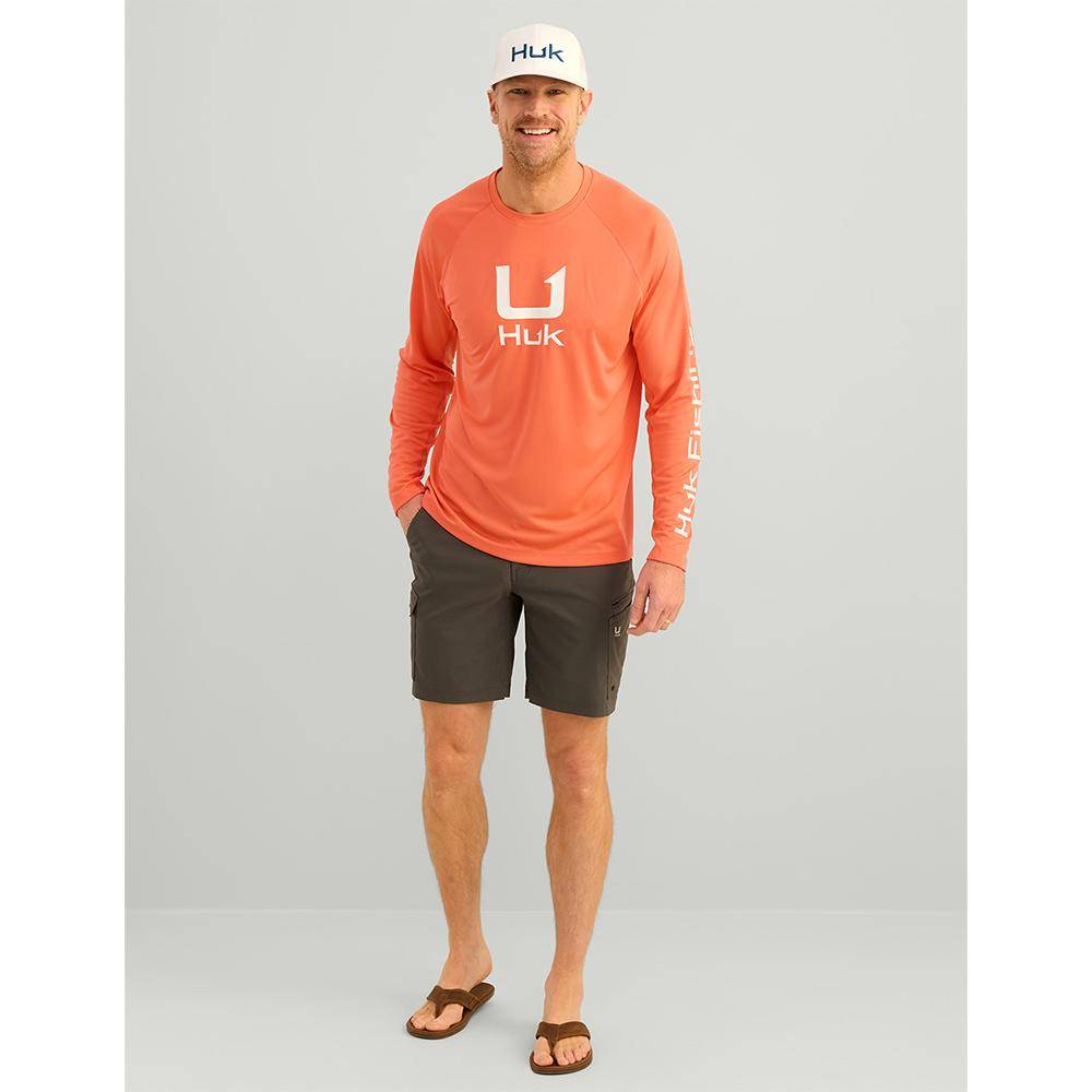 Huk Icon Crew Long Sleeve Shirt Fresh Salmon XL - Image 6