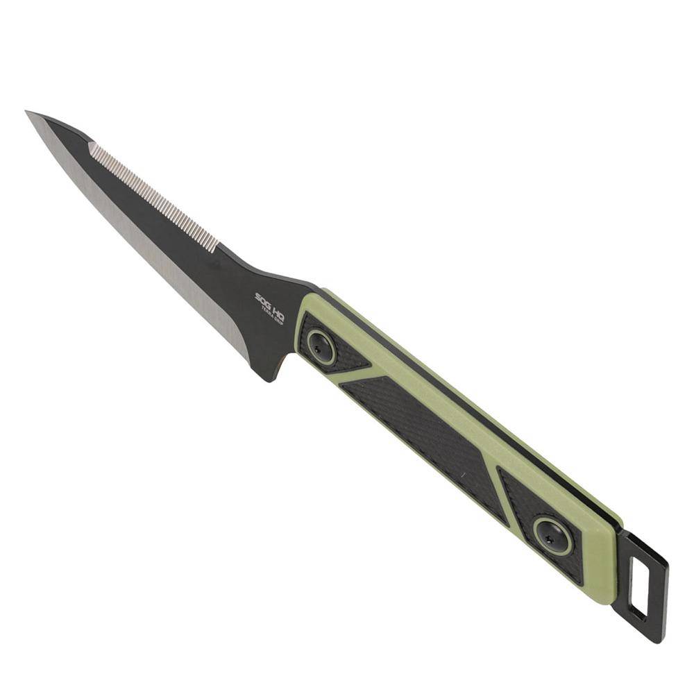 SOG Knives Terragrip Camp Knife 6-7/10" Drop Point Blade Black Green - Image 2