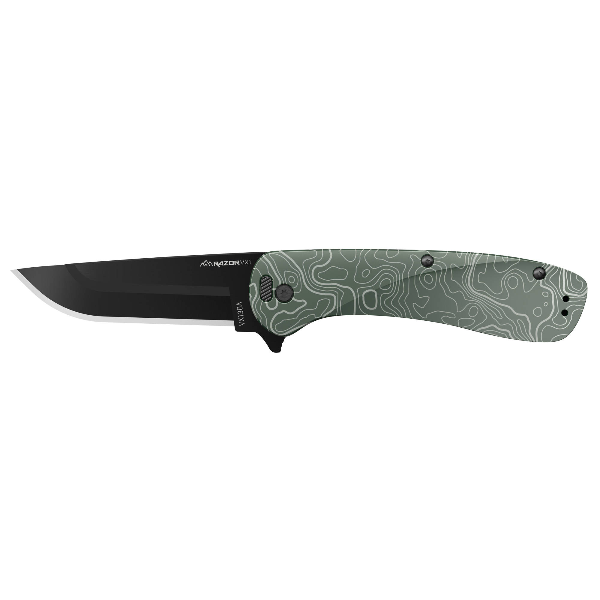 Outdoor Edge Razor VX1 Replaceable Blade Folding Knife 3" Drop Point Blade Green - Image 6