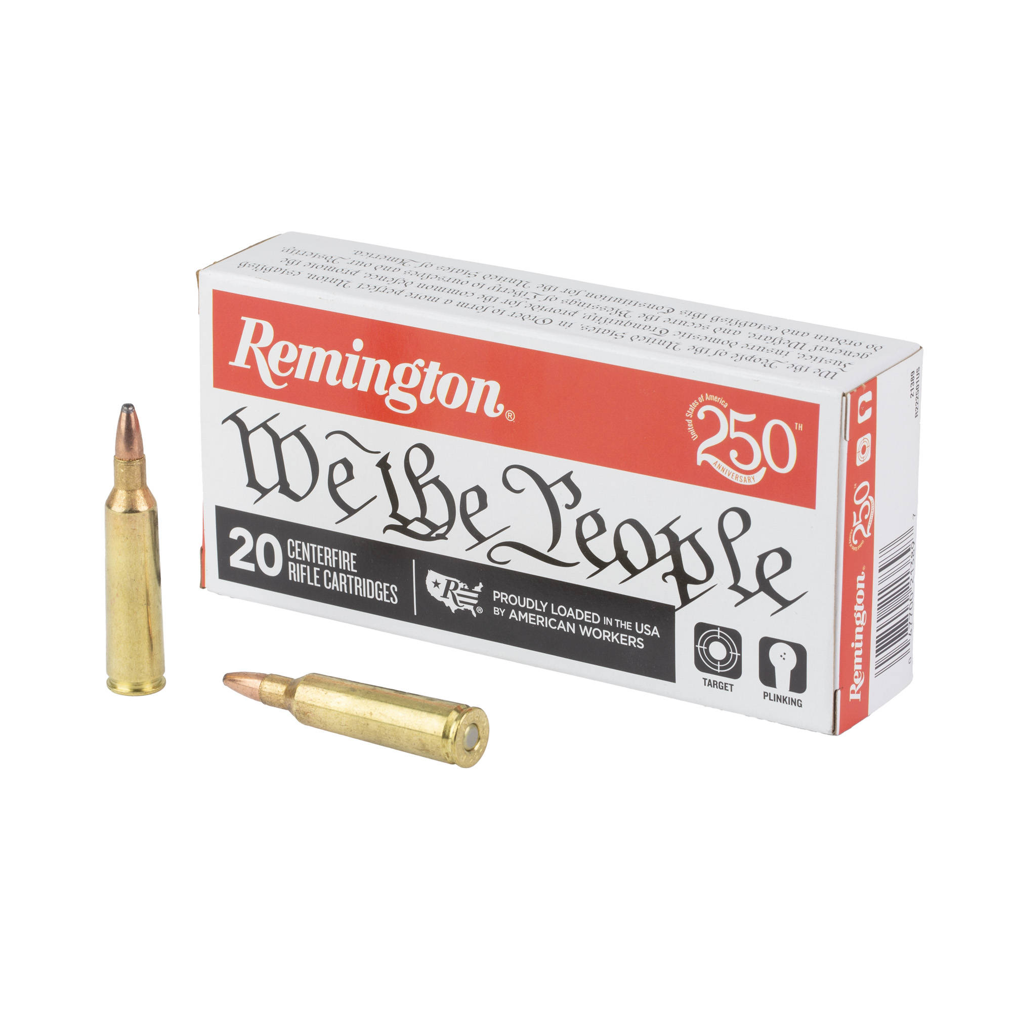 Remington We The People Rifle Ammunition 22-250 Rem 55 gr PSP 3680 fps 20/ct - Image 2